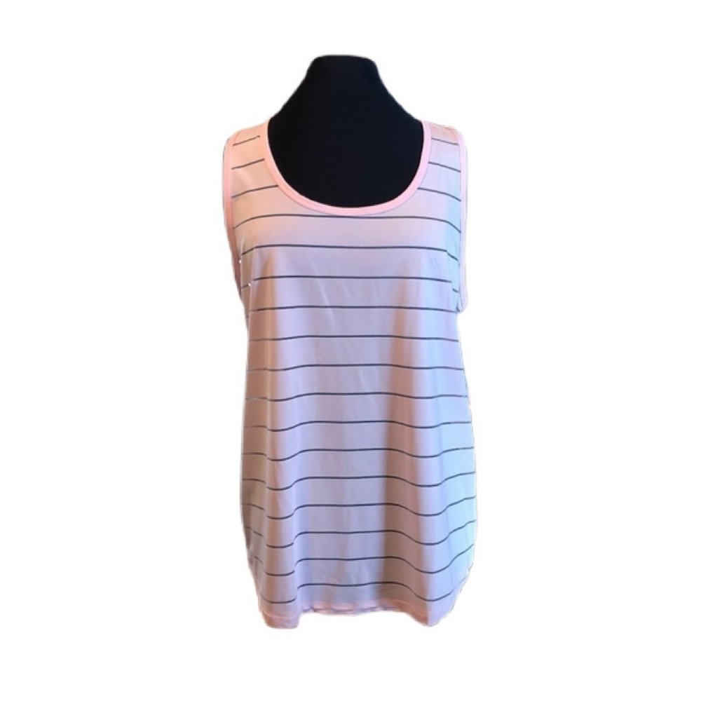 RBX Racer-Back Tank w/ Mesh Stripe Detail